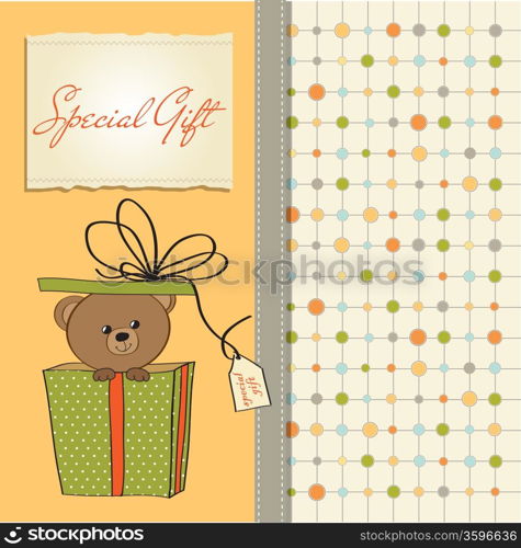 birthday greeting card with teddy bear