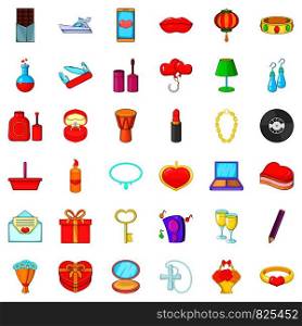 Birthday icons set. Cartoon style of 36 birthday vector icons for web isolated on white background. Birthday icons set, cartoon style