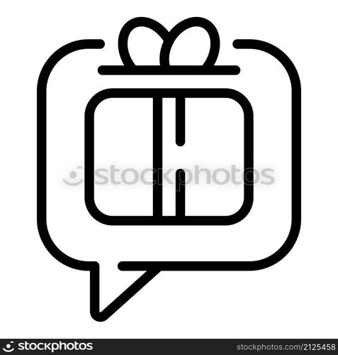 Birthday message icon outline vector. Gift present. Bow surprise. Birthday message icon outline vector. Gift present