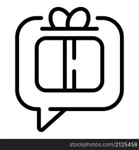 Birthday message icon outline vector. Gift present. Bow surprise. Birthday message icon outline vector. Gift present