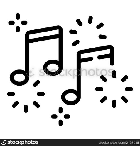 Birthday music icon outline vector. Gift present. Bow holiday. Birthday music icon outline vector. Gift present