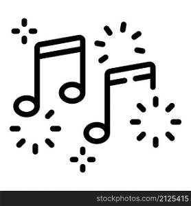 Birthday music icon outline vector. Gift present. Bow holiday. Birthday music icon outline vector. Gift present
