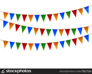 Birthday party invitation banners. Set of flag garlands. Vector illustration.. Birthday party invitation banners. Set of flag garlands. Vector stock illustration.