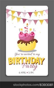 Birthday Party Invitation Card Template Vector Illustration EPS10. Birthday Party Invitation Card Template Vector Illustration