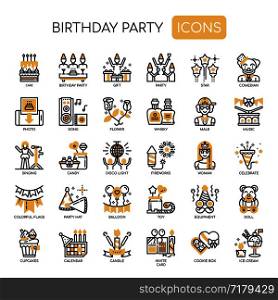 Birthday Party , Thin Line and Pixel Perfect Icons