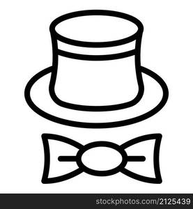 Birthday top hat icon outline vector. Gift present. Bow surprise. Birthday top hat icon outline vector. Gift present