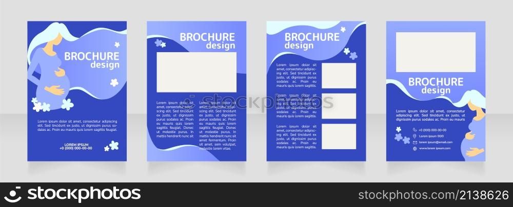 Birthing center promo blank brochure design. Template set with copy space for text. Premade corporate reports collection. Editable 4 paper pages. Rounded Mplus 1c Bold, Nunito Light fonts used. Birthing center promo blank brochure design