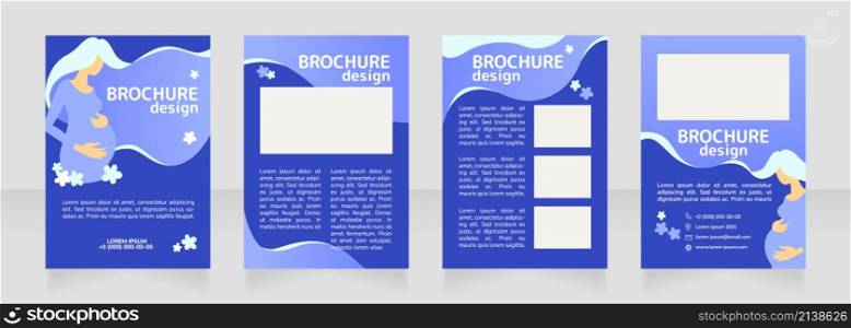 Birthing center promo blank brochure design. Template set with copy space for text. Premade corporate reports collection. Editable 4 paper pages. Rounded Mplus 1c Bold, Nunito Light fonts used. Birthing center promo blank brochure design