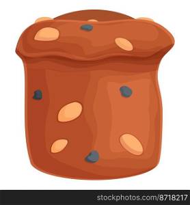 Biscuit panettone icon cartoon vector. Italian slice. Sweet food. Biscuit panettone icon cartoon vector. Italian slice
