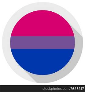Bisexual pride flag, round shape icon on white background. Bi pride flag, round shape icon on white background