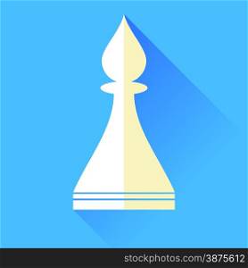 Bishop Chess Icon Isolated on Blue Background.. Bishop Chess Icon