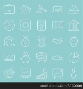 Bisiness and finance thin lines icons set vector graphic design. Bisiness and finance thin lines icons set