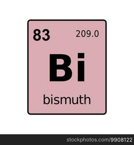 Bismuth chemical element of periodic table. Sign with atomic number.