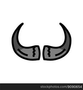 bison horn animal color icon vector. bison horn animal sign. isolated symbol illustration. bison horn animal color icon vector illustration