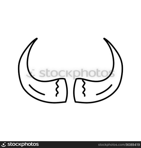 bison horn animal line icon vector. bison horn animal sign. isolated contour symbol black illustration. bison horn animal line icon vector illustration