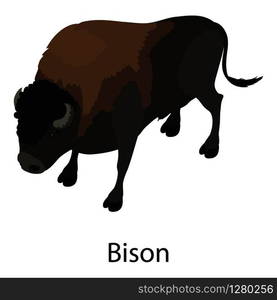 Bison icon. Isometric illustration of bison vector icon for web. Bison icon, isometric style