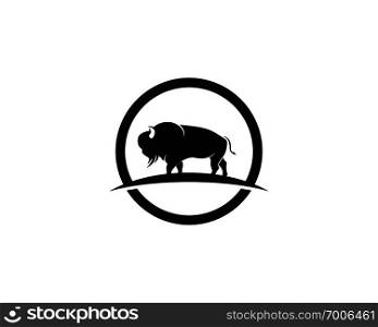 Bison logo icon vector template illustration design 