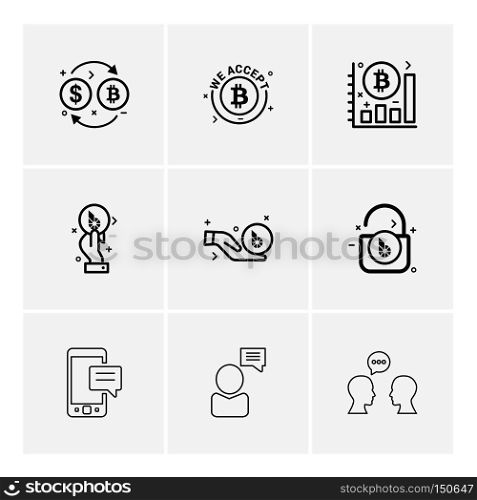 Bit coin ,  crypto currency , graph , chart , lock , unlock , mobile , chat , conversartion , icon, vector, design,  flat,  collection, style, creative,  icons