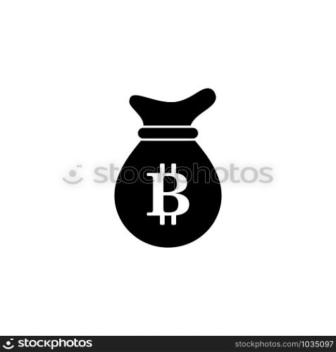 Bit Coin Icon Template Vector Black and White Color