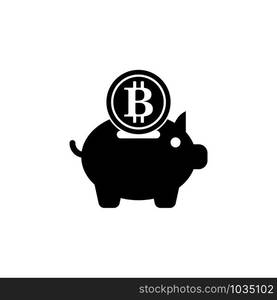 Bit Coin Icon Template Vector Black and White Color