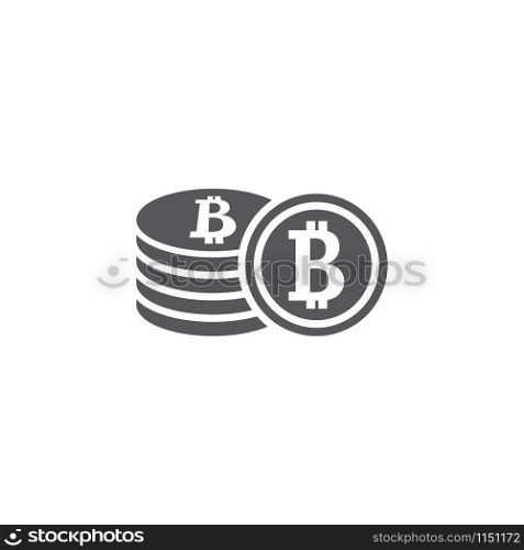 Bit coin icon template vector design