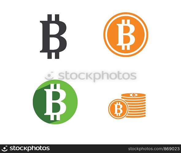 bit coin logo icon vector illustration design