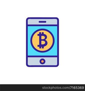 Bitcoin app is an icon vector. A thin line sign. Isolated contour symbol illustration. Bitcoin app is an icon vector. Isolated contour symbol illustration