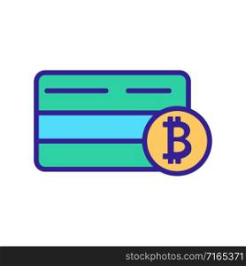 Bitcoin bank card icon vector. A thin line sign. Isolated contour symbol illustration. Bitcoin bank card icon vector. Isolated contour symbol illustration