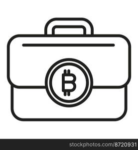 Bitcoin case icon outline vector. Crypto money. Financial marketing. Bitcoin case icon outline vector. Crypto money