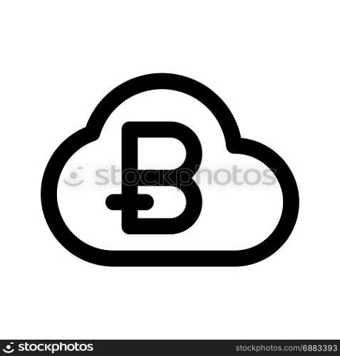 bitcoin cloud mining, icon on isolated background