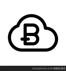bitcoin cloud mining, icon on isolated background
