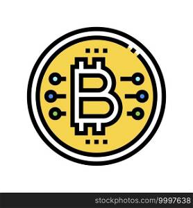 bitcoin coin ico color icon vector. bitcoin coin ico sign. isolated symbol illustration. bitcoin coin ico color icon vector illustration