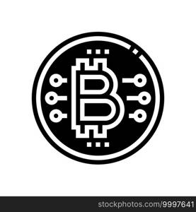 bitcoin coin ico glyph icon vector. bitcoin coin ico sign. isolated contour symbol black illustration. bitcoin coin ico glyph icon vector illustration