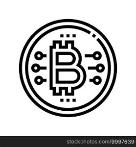 bitcoin coin ico line icon vector. bitcoin coin ico sign. isolated contour symbol black illustration. bitcoin coin ico line icon vector illustration