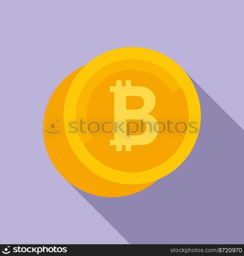 Bitcoin coin icon flat vector. Crypto money. Business finance. Bitcoin coin icon flat vector. Crypto money