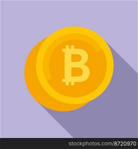 Bitcoin coin icon flat vector. Crypto money. Business finance. Bitcoin coin icon flat vector. Crypto money