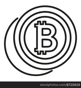Bitcoin coin icon outline vector. Crypto money. Business finance. Bitcoin coin icon outline vector. Crypto money