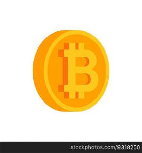 Bitcoin coin isolated. Crypto currency symbol. Virtual money sign. Vector illustration 