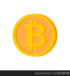 Bitcoin coin isolated. Cryptocurrency on white background. Vector illustration 