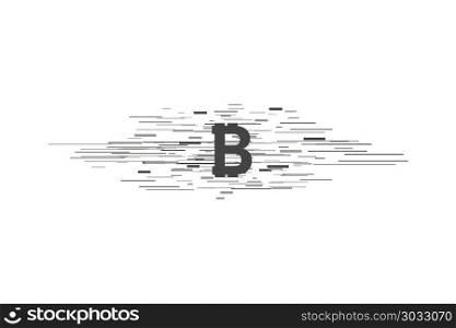 Bitcoin coin with fast speed motion lines. Bitcoin coin with fast speed motion lines.