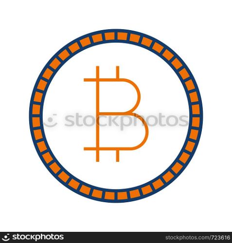 Bitcoin color icon. Cryptocurrency. Digital money. Isolated vector illustration. Bitcoin color icon