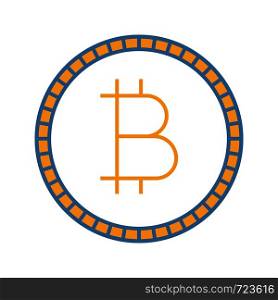 Bitcoin color icon. Cryptocurrency. Digital money. Isolated vector illustration. Bitcoin color icon