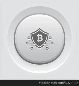 Bitcoin Crypto Currency Icon.. Bitcoin Crypto Currency Icon. Modern computer network technology sign. Digital graphic symbol. Bitcoin mining. Concept design elements.