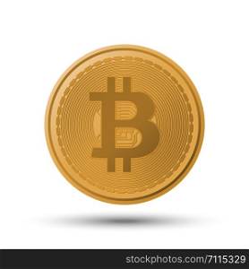 Bitcoin cryptocurrency coin, vector illustration