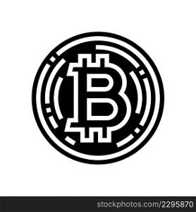 bitcoin cryptocurrency glyph icon vector. bitcoin cryptocurrency sign. isolated contour symbol black illustration. bitcoin cryptocurrency glyph icon vector illustration