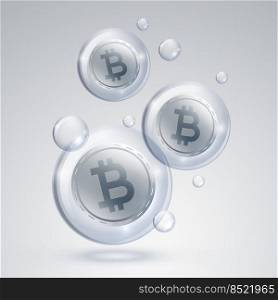 bitcoin cryptocurrency market bubble concept background