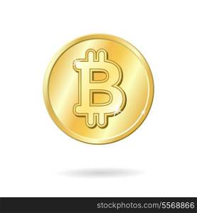 Bitcoin currency sign isolated icon vector illustration