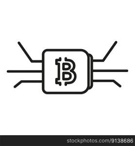 Bitcoin data icon outline vector. Block chain. FInance ledger. Bitcoin data icon outline vector. Block chain
