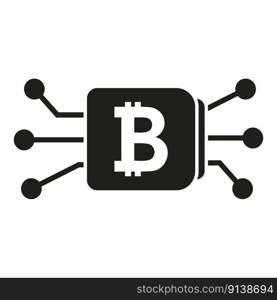 Bitcoin data icon simple vector. Block chain. FInance ledger. Bitcoin data icon simple vector. Block chain