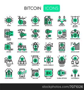 Bitcoin Elements , Thin Line and Pixel Perfect Icons